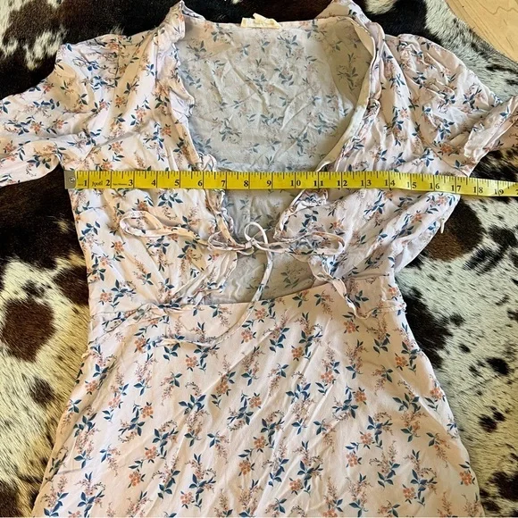 FOR LOVE & LEMONS x REVOLVE Nostalgia Floral Tie Front Mini Dress Size Small - Picture 9 of 14